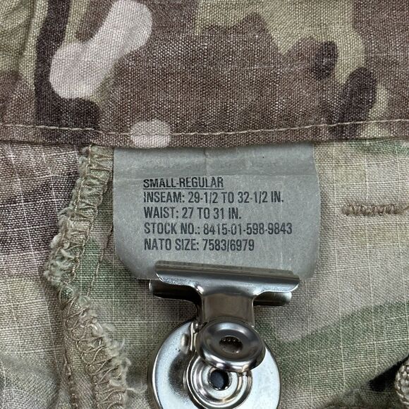 Vintage US Military Pants Mens Small 32x32 Camo Button Fly Flame Resistant - Picture 7 of 12